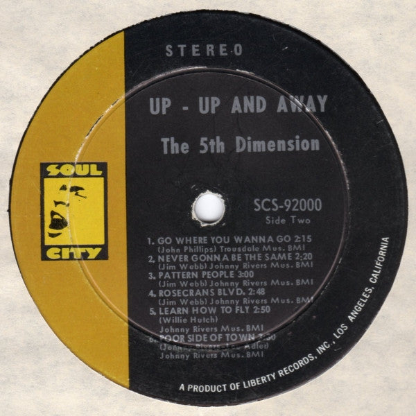 The 5th Dimension* : Up, Up And Away (LP, Album, Ind)