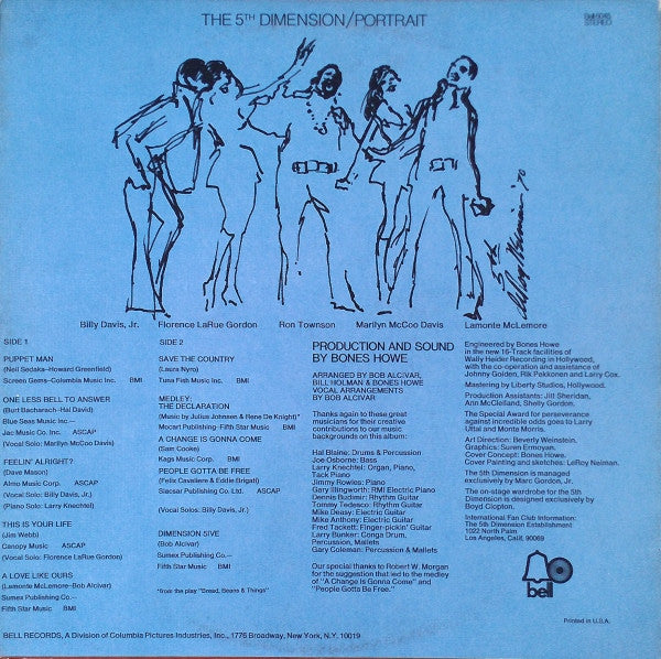 The 5th Dimension* : Portrait (LP, Album, BW )