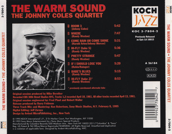 Johnny Coles Quartet : The Warm Sound (CD, Album, RE)