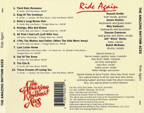 The Amazing Rhythm Aces : Ride Again vol. 1 (CD, Album)