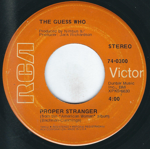 The Guess Who : No Time  (7", Single, Ind)