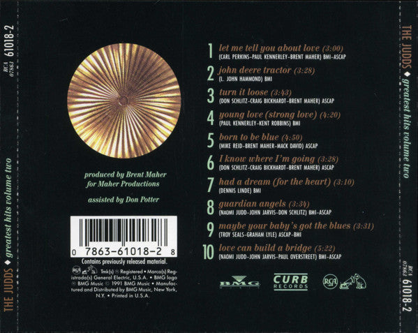 The Judds : Greatest Hits Volume Two (CD, Comp)