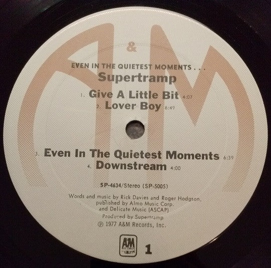 Supertramp : Even In The Quietest Moments... (LP, Album, Ter)