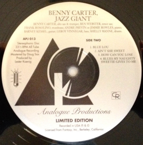 Benny Carter : Jazz Giant (LP, Album, Ltd, RE, RM, 180)
