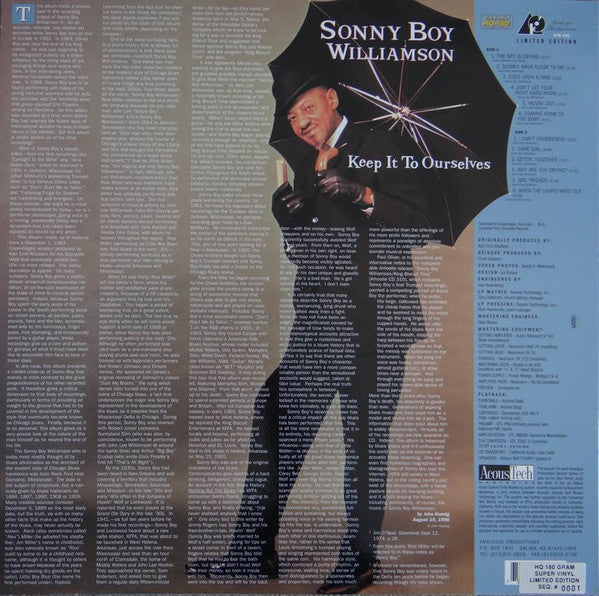 Sonny Boy Williamson (2) : Keep It To Ourselves (LP, Comp, RE, RM, HQ-)