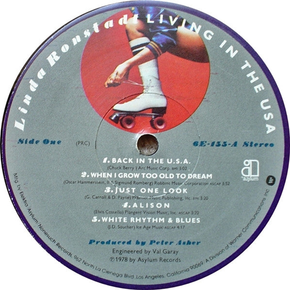 Linda Ronstadt : Living In The USA (LP, Album, PRC)