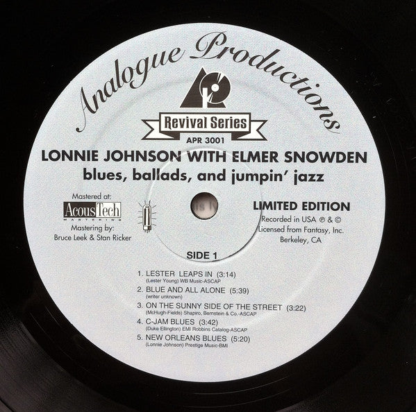 Lonnie Johnson (2), Elmer Snowden : Blues, Ballads, And Jumpin' Jazz Vol. 2 (LP, Album, Ltd)