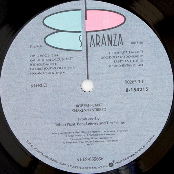 Robert Plant : Shaken 'N' Stirred (LP, Album, Club)