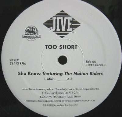 Too Short : You Nasty / She Know (12")