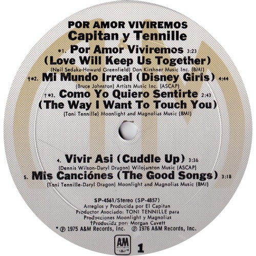 Capitan Y Tennille* : Por Amor Viviremos (LP, Album, Ter)