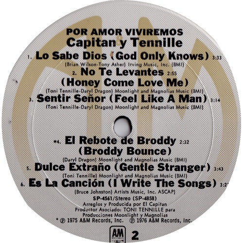 Capitan Y Tennille* : Por Amor Viviremos (LP, Album, Ter)