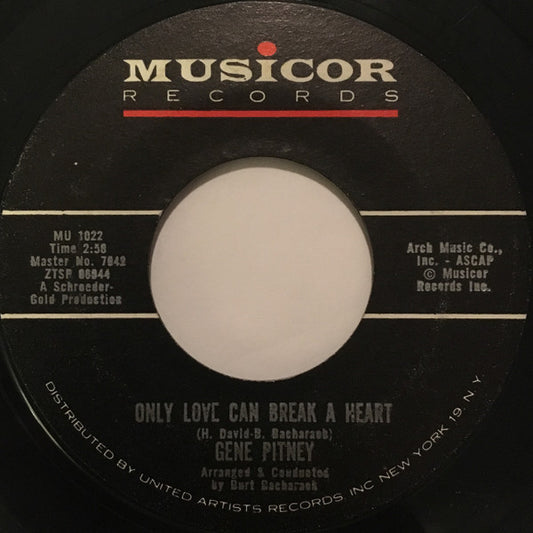 Gene Pitney : Only Love Can Break A Heart (7", Single)