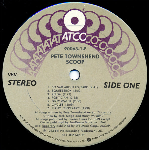 Pete Townshend : Scoop (2xLP, Club, CRC)