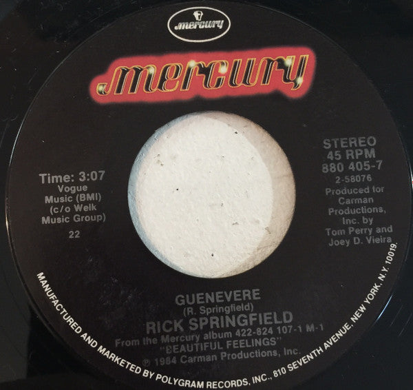 Rick Springfield : Bruce (7", Single, Styrene, 22)