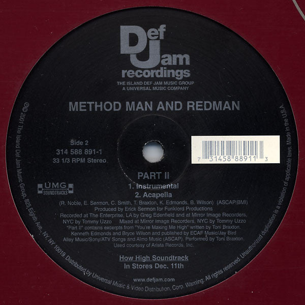 Method Man & Redman : How High Soundtrack "Part II" (12")