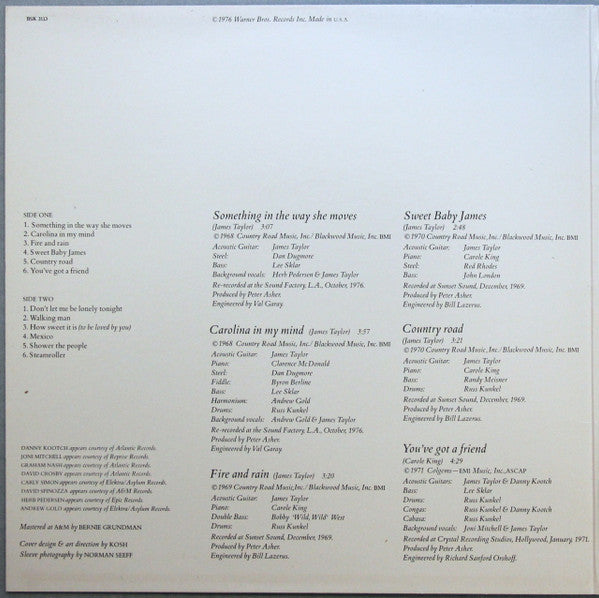 James Taylor (2) : Greatest Hits (LP, Comp, Club, RE, Col)