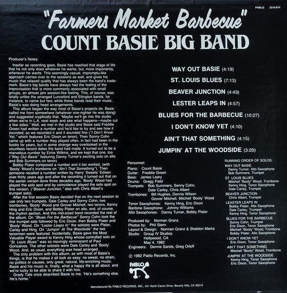Count Basie Big Band : Farmers Market Barbecue (LP, Album)