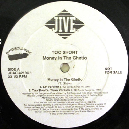 Too $hort* : Money In The Ghetto (12", Promo)