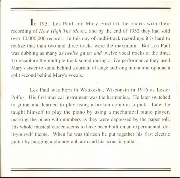 Les Paul & Mary Ford : The World Is Waiting For The Sunrise (CD, Comp, Mono)