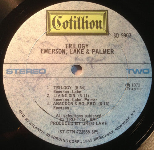 Emerson, Lake & Palmer : Trilogy (LP, Album, SP )