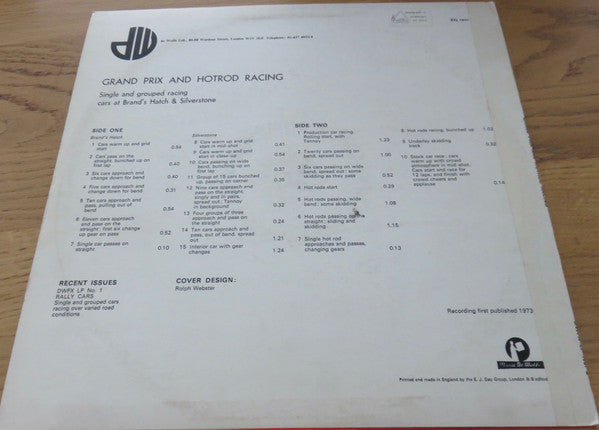 No Artist : Grand Prix And Hotrod Racing (LP)