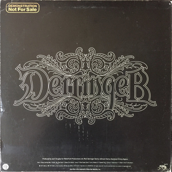 Derringer (2) : Sweet Evil (LP, Album, Promo, Ter)
