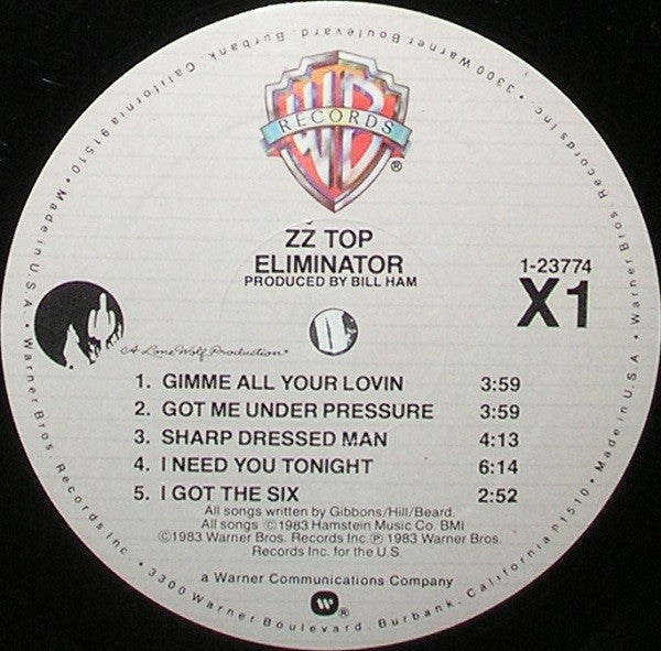 ZZ Top : Eliminator (LP, Album, Jac)