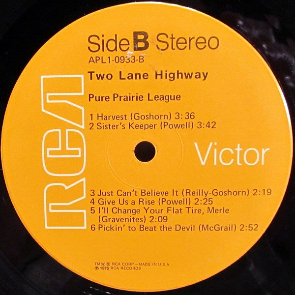 Pure Prairie League : Two Lane Highway (LP, Album, Hol)