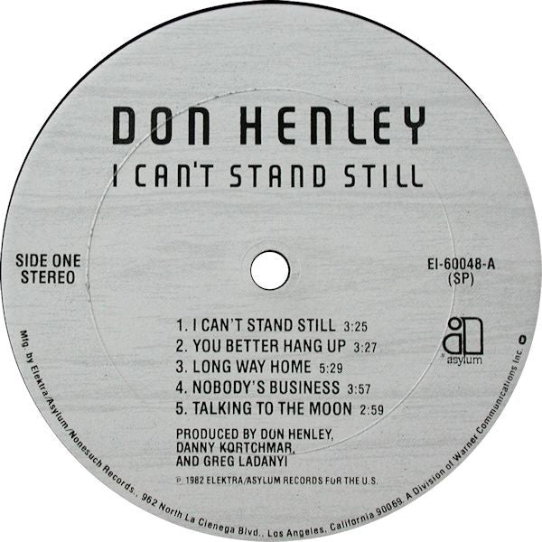 Don Henley : I Can't Stand Still (LP, Album, Club, Col)