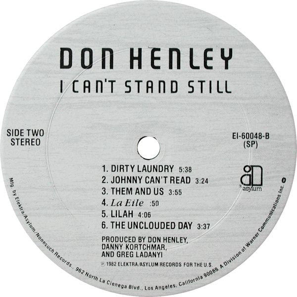 Don Henley : I Can't Stand Still (LP, Album, Club, Col)