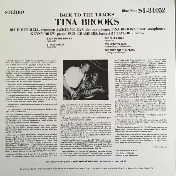 Tina Brooks : Back To The Tracks (LP, Album, RE, 180)