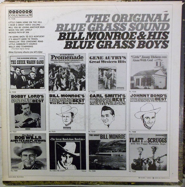 Bill Monroe & His Blue Grass Boys : The Original Blue Grass Sound (LP, Comp)
