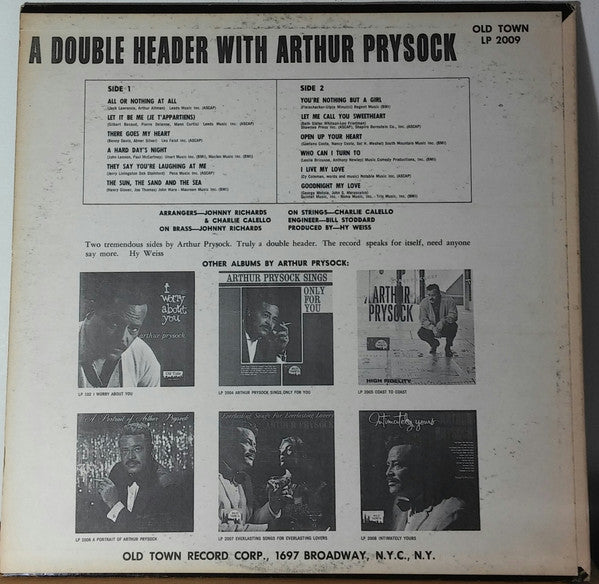 Arthur Prysock : A Double Header With Arthur Prysock (LP, Album, Mono)