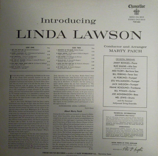 Linda Lawson : Introducing Linda Lawson (LP, Album, RE)