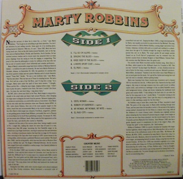 Marty Robbins : Country Music (LP, Comp)