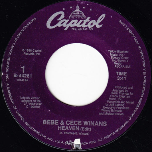 Bebe & Cece Winans : Heaven (7")