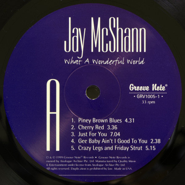 Jay McShann : What A Wonderful World (LP, Num, 180 + 12", 180)
