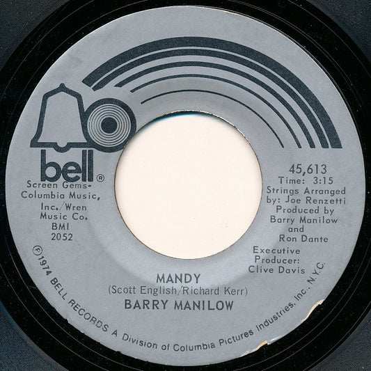 Barry Manilow : Mandy (7", Single, Styrene, PRC)