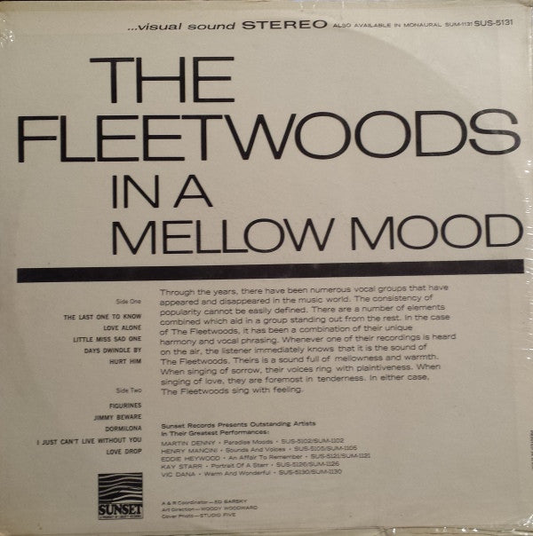 The Fleetwoods : In A Mellow Mood (LP, Comp)