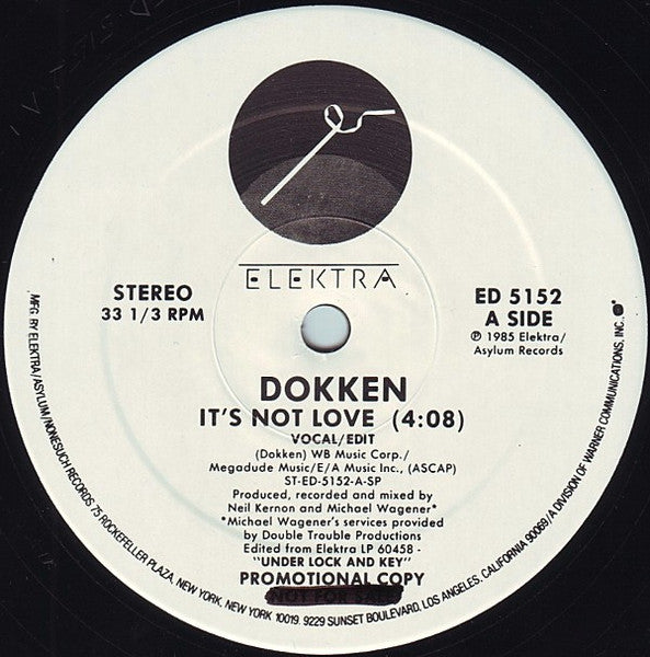 Dokken : It's Not Love (12", Promo)