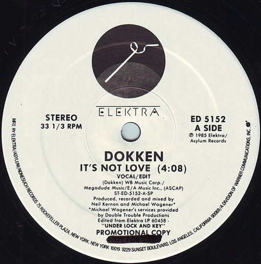 Dokken : It's Not Love (12", Promo)