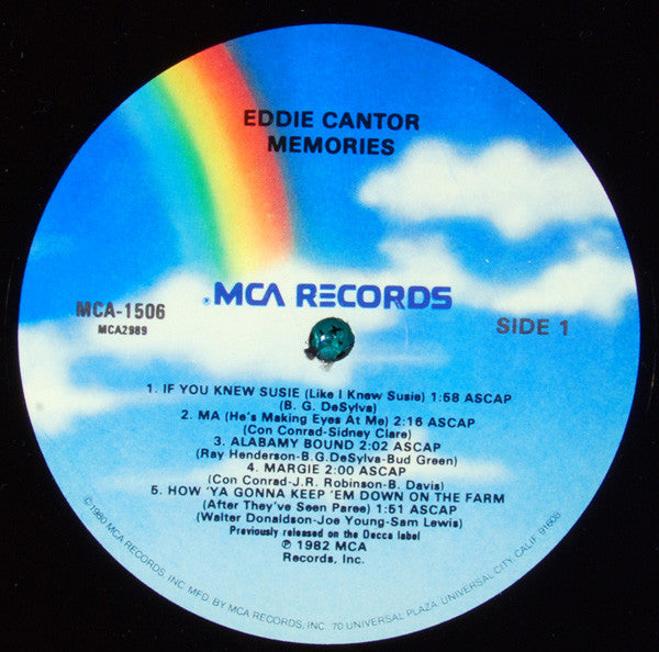 Eddie Cantor : Memories (LP, Comp, RE)