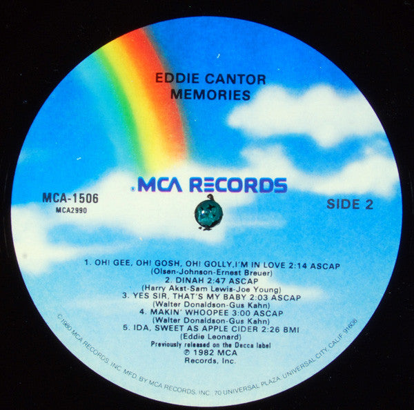 Eddie Cantor : Memories (LP, Comp, RE)