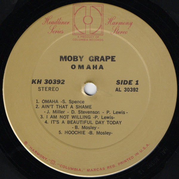 Moby Grape : Omaha (LP, Album, RE, Pit)