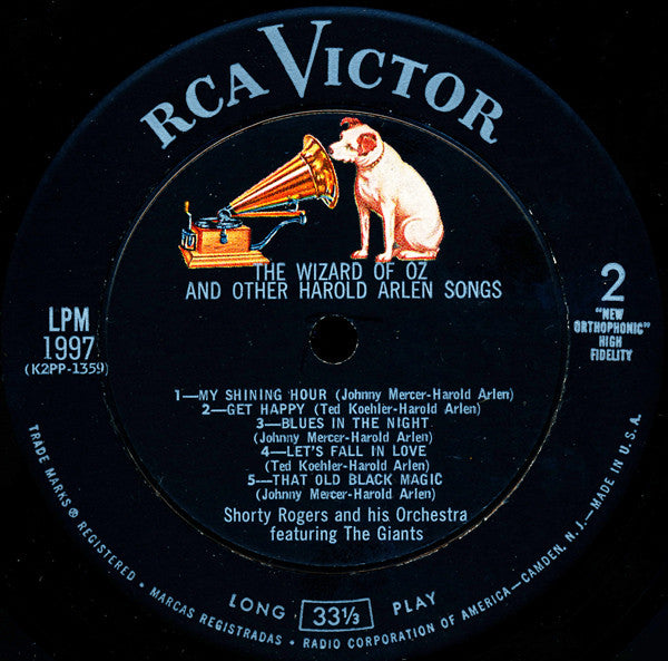Shorty Rogers And His Orchestra Featuring The Giants (3) : The Wizard Of Oz And Other Harold Arlen Songs (LP, Album, Mono)
