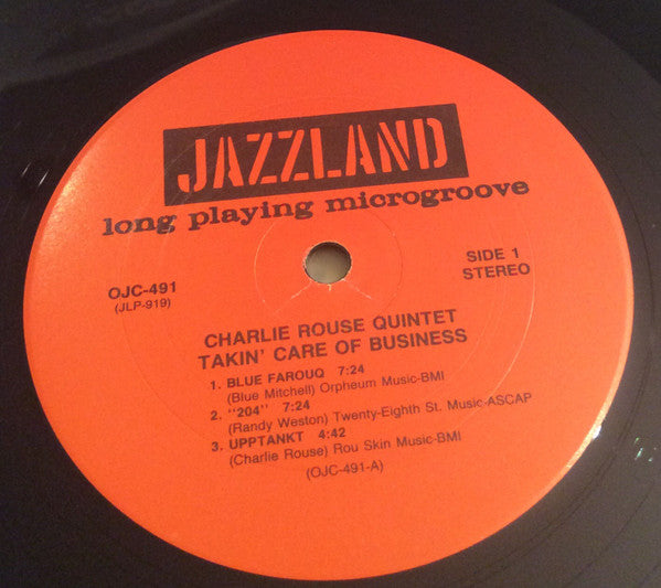 Charlie Rouse Quintet : Takin' Care Of Business (LP, Album, RE, RM)