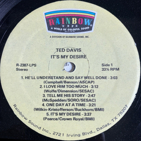Ted Davis (3) : It’s My Desire (LP, Album)