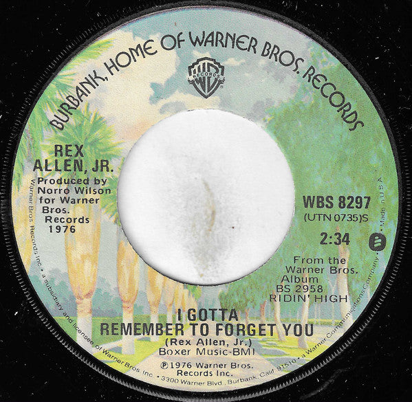 Rex Allen Jr. : Two Less Lonely People / I Gotta Remember To Forget You (7", Single, Jac)