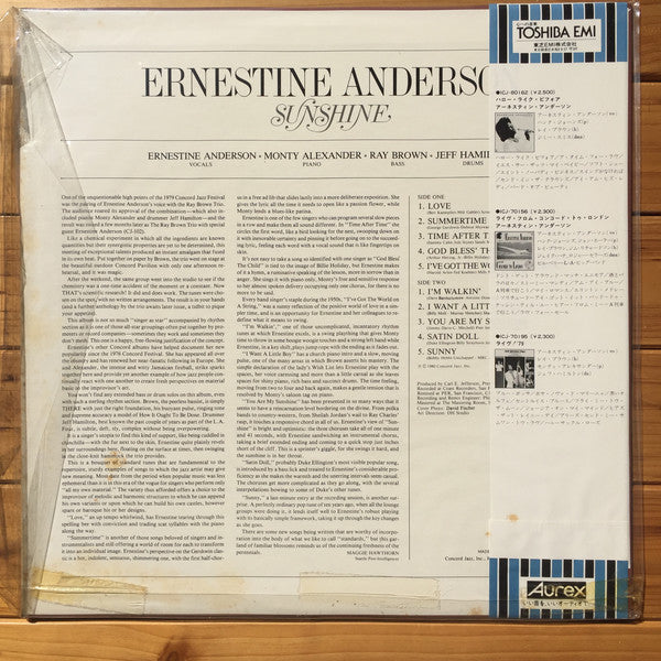 Ernestine Anderson : Sunshine (LP, Album)