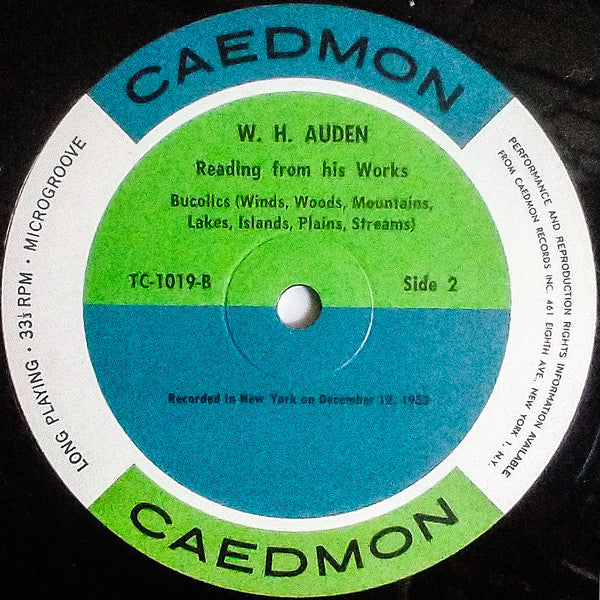 W. H. Auden : Reading From His Works (LP, Mono)